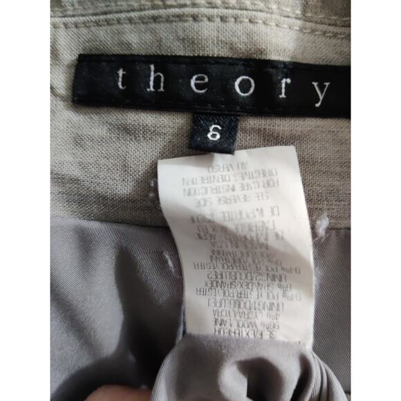 Theory Gray Wool Blend Double Button Notched Lapel Blazer Size 6 - Picture 10 of 10